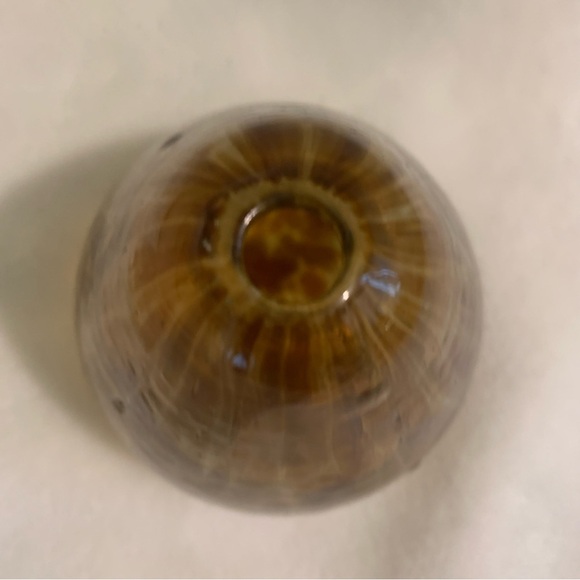 Pearlessence Hand Blown Glass Vase or Reed Diffuser Holder- Amber Brown 3” - Picture 5 of 8